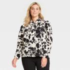 Women's Plus Size Floral Print Puff Long Sleeve Blouse - Who What Wear Cream