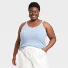 Women's Plus Size Slim Fit Tank Top - Universal Thread Blue