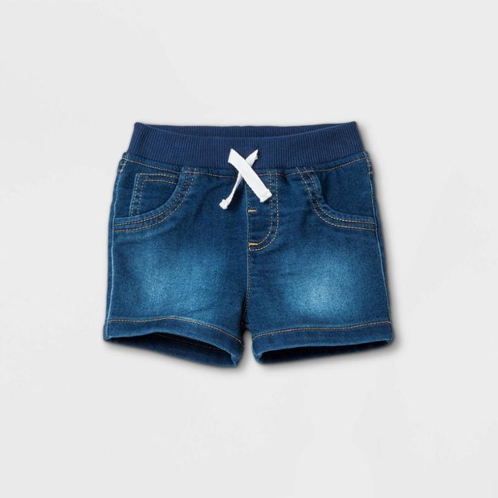 Baby Boys' Jean Shorts - Cat & Jack Medium Denim Wash Newborn, Blue