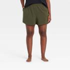 Women's Plus Size Mid-rise Knit Shorts 5 - All In Motion Olive Green