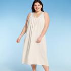 Women's Plus Size Midi Cover Up Dress - Kona Sol Cream
