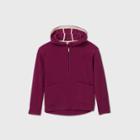 Girls' Fleece 1/4 Zip Sweatshirt - All In Motion Raspberry Purple