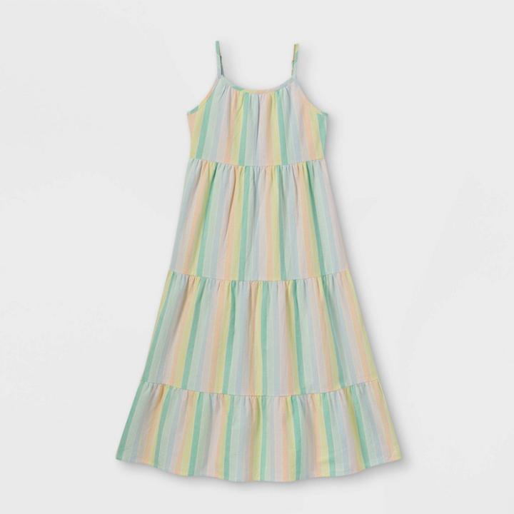 Girls' Tiered Sleeveless Woven Maxi Dress - Cat & Jack