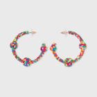 Sugarfix By Baublebar Three Quarter Beaded Hoop Earrings,