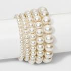 Target Faux Pearl Stretch Bracelet 5pc - A New Day White