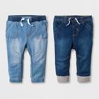 Baby Boys' Knit Denim Jogger Set 1 Light Wash And 1 Medium Wash - Cat & Jack Blue