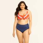 Women's Slimming Control Tie Front Bikini Top - Beach Betty By Miracle Brands Red