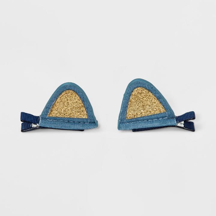 Girls' 2pc Clips - Cat & Jack Denim Blue