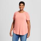 Women's Plus Size Ruched Short Sleeve T-shirt - Ava & Viv Orange X