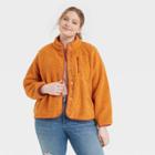 Women's Plus Size Faux Fur Sherpa Jacket - Universal Thread Mango
