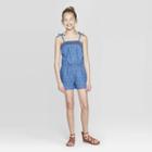 Girls' Woven Tie Strap Romper - Cat & Jack Blue