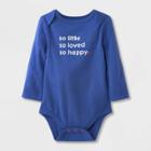 Baby Girls' 'so Little So Loved So Happy' Long Sleeve Bodysuit - Cat & Jack Blue Newborn