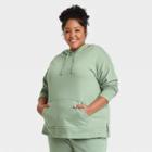 Women's Plus Size Fleece Lounge Hooded Sweatshirt - Ava & Viv Green X
