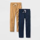 Boys' 2pk Pull-on Pants - Cat & Jack Brown/blue