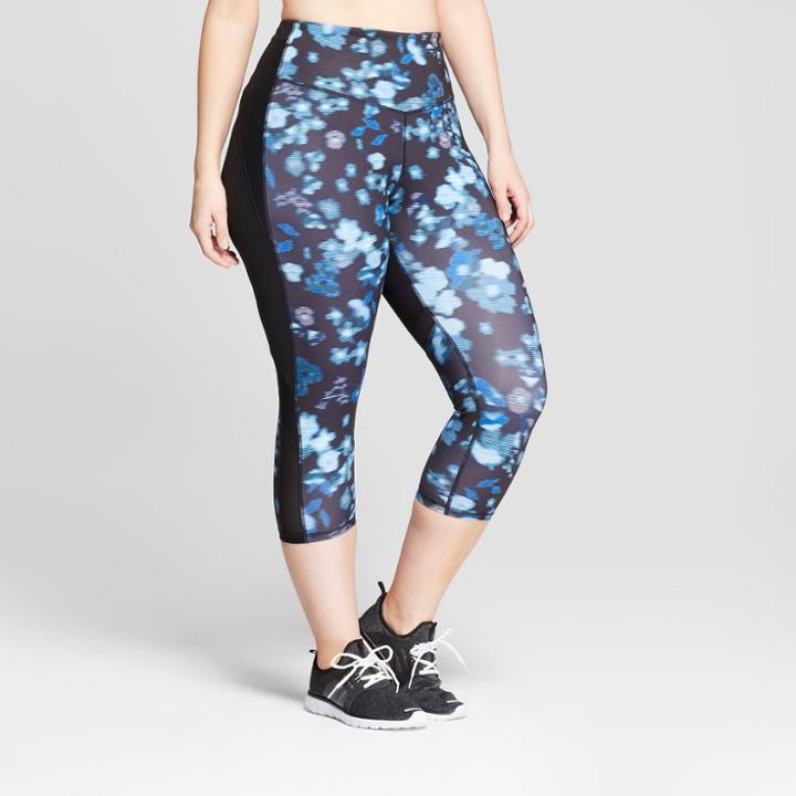 Women's Plus Size Floral Print Embrace Capri Leggings - C9 Champion Blue
