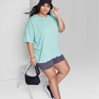 Women's Short Sleeve Relaxed Fit T-shirt - Wild Fable Aqua Green