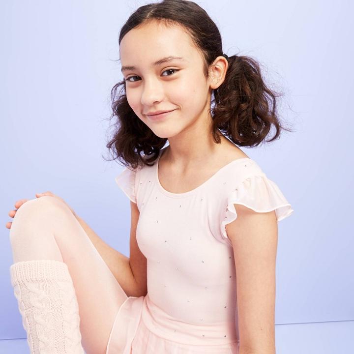 More Than Magic Girls' Dancewear Flutter Sleeve Leotard With Skirt - More Than