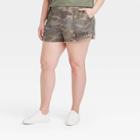 Grayson Threads Women's Plus Size Army Graphic Jogger Shorts - Camo