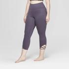 Target Women's Plus Size Comfort High-waisted 3/4 Knotted Leggings - Joylab Stone Gray
