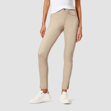 Hue Studio Women's Split Hem Denim Leggings - Simply Taupe S,
