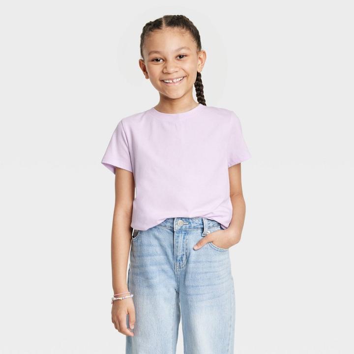 Girls' Short Sleeve T-shirt - Cat & Jack Soft Violet