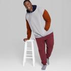 Adult Extended Size Colorblock Regular Fit Hooded Sweatshirt - Original Use Light Gray