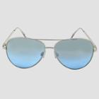 Target Women's Aviator Sunglasses With Blue Lenses -