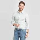 Men's Checked Slim Fit Long Sleeve Button-down Dress Shirt - Goodfellow & Co Alpine Green S, Men's,
