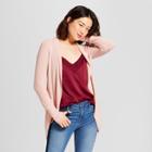 Women's Long Sleeve Shaker Cocoon Cardigan - A New Day Pink