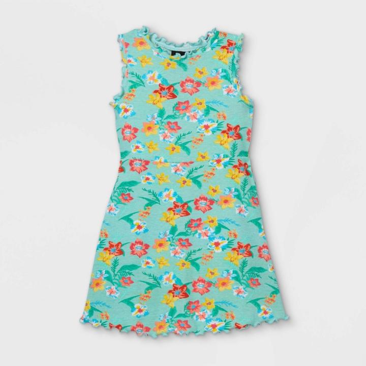 Toddler Girls' Rib Tank Dress - Art Class Blue