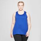 Women's Plus Size Semi-fitted Long Racer Tank Top - C9 Champion Cobalt Blue