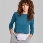 Women's Long Sleeve T-shirt - Wild Fable Blue