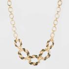 Gold Hematite Stone Pave Link Necklace - A New Day Gold