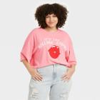 Women's The Rolling Stones Plus Size Lips Short Sleeve Graphic T- Shirt - Pink