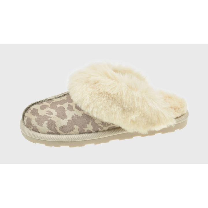 Women's Chandra Leather Slide Slippers - Stars Above Leopard Brown
