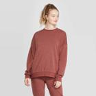 Women's Cozy Lounge Crew Sweatshirt - Colsie Burgundy Xl, Women's, Red