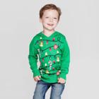 Mad Engine Toddler Boys' Tree Hoodie Ugly Holiday Sweater - Green