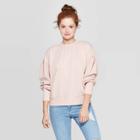 Women's Puff Long Sleeve Crewneck Sweatshirt - Universal Thread Pink