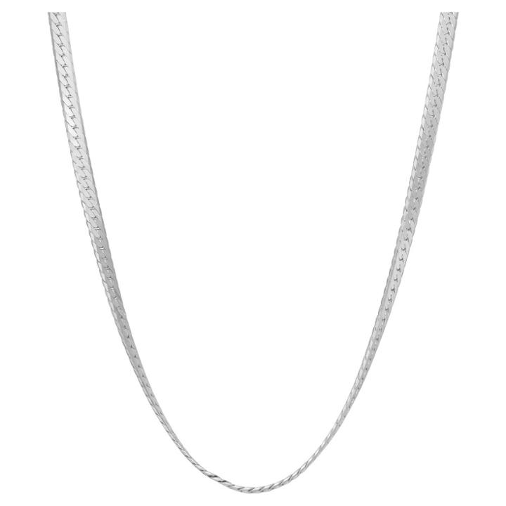 Tiara Sterling Silver 18 Herringbone Chain Necklace, Size: