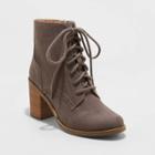 Women's Cailey Heeled Lace Up Fashion Bootie - Universal Thread Gray
