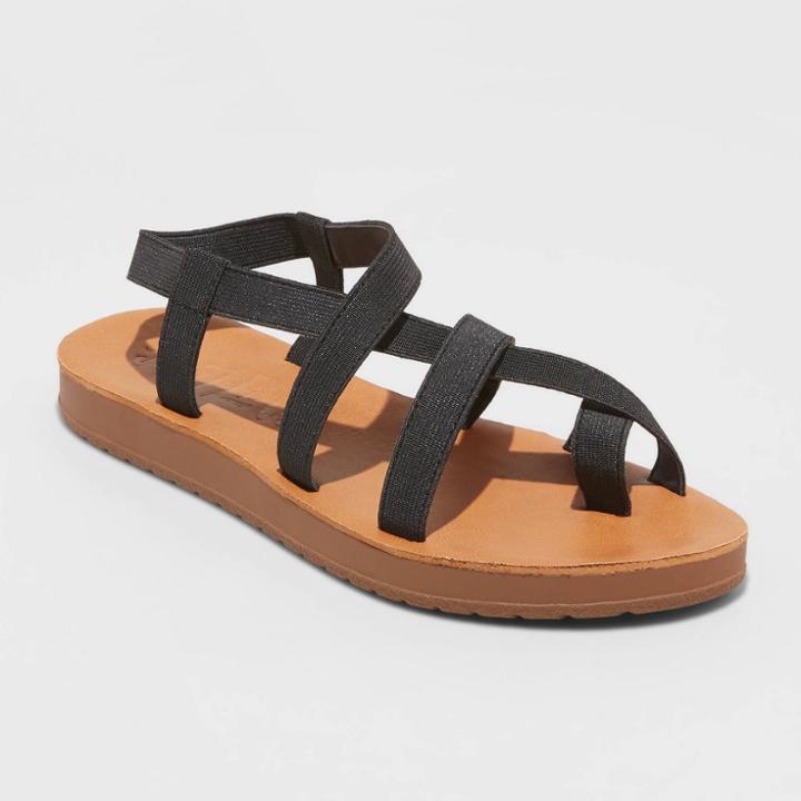 Women's Mad Love Paula Elastic Strappy Flip Flop Sandals - Black