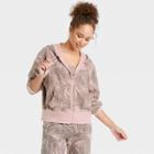 Women's Full Zip French Terry Printed Hoodie - Joylab Antique Pink