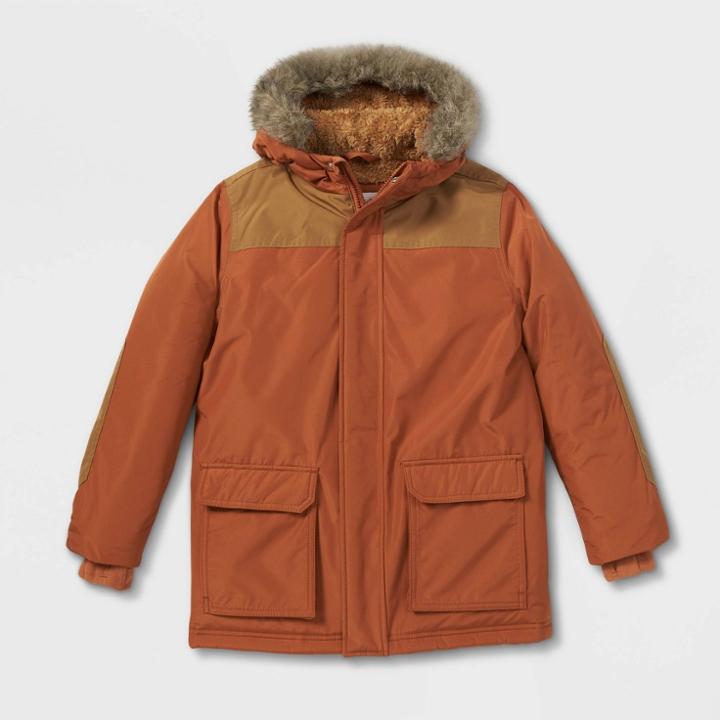 Boys' Solid Parka Jacket - Cat & Jack Orange