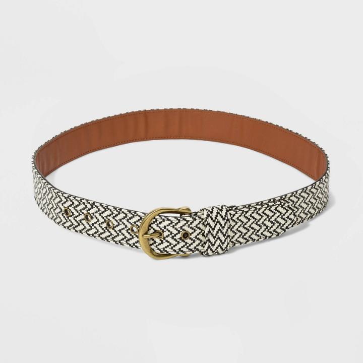 Women's Loop Buckle Straw Belt - Universal Thread Black S, Women's,