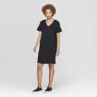 Women's Short Sleeve V-neck Shirtdress - Prologue Black