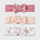 Baby Girls' 3pk Prairie Floral Headwrap - Cloud Island Pink Newborn