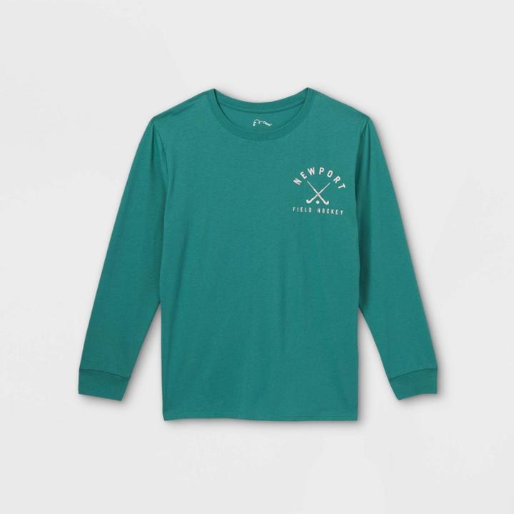 Girls' Oversized Long Sleeve Graphic T-shirt - Art Class Green