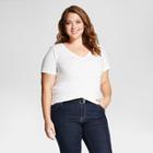 Women's Plus Size Short Sleeve T-shirt - Ava & Viv - White