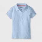 Eddie Bauer Girls' Stretch Knit Uniform Polo Shirt - Light Blue 10,