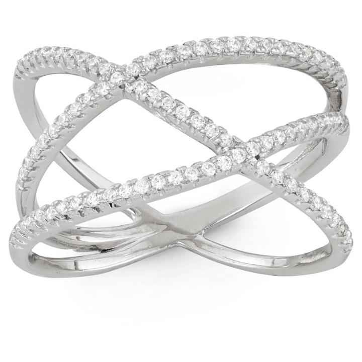Tiara 0.42 Ct. T.w. Crossroad Cubic Zirconia X Ring In Sterling Silver -